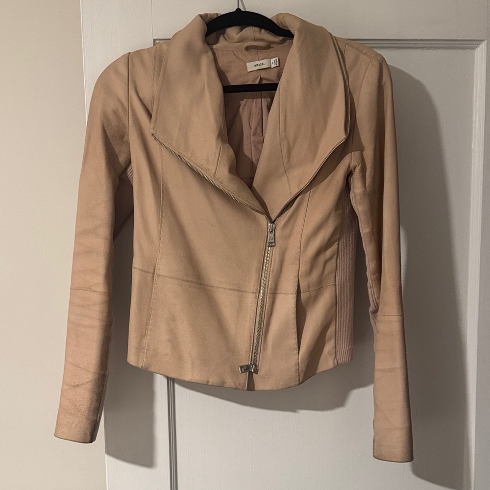 Vince Light Blush/Tan Leather Jacket